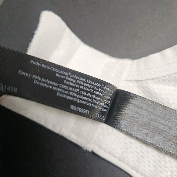Natori Convertible High Impact Performance UW Sports Bra 731439 White Size 38C - Picture 8 of 8